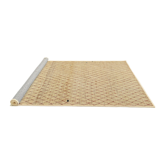 Serging Thickness of Machine Washable Contemporary Sand Brown Rug, wshcon1487