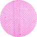 Round Solid Pink Modern Rug, con1487pnk