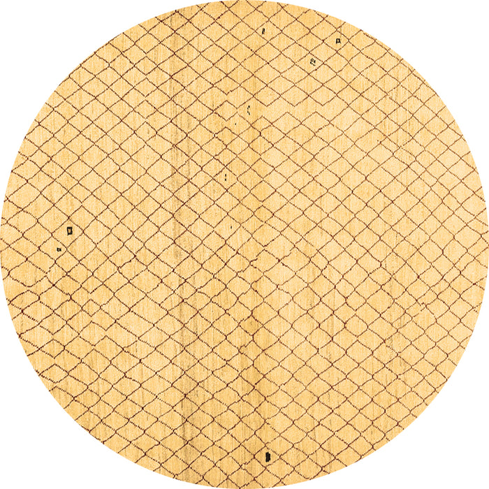 Round Solid Brown Modern Rug, con1487brn