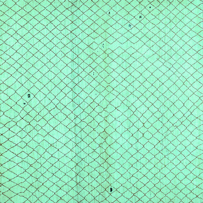 Square Machine Washable Solid Turquoise Modern Area Rugs, wshcon1487turq