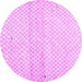 Round Solid Purple Modern Rug, con1487pur