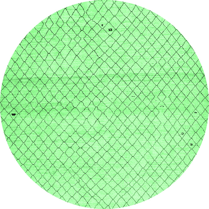 Round Solid Emerald Green Modern Rug, con1487emgrn