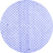 Round Solid Blue Modern Rug, con1487blu