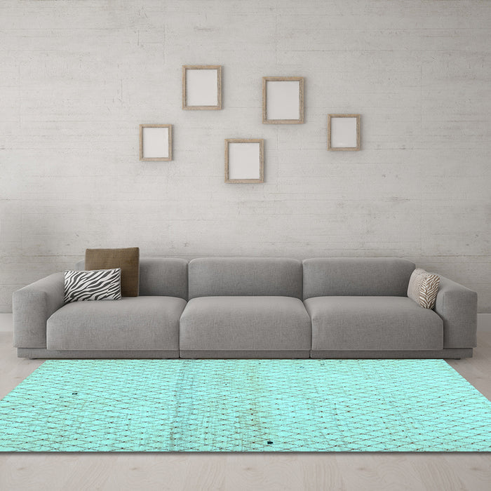 Machine Washable Solid Light Blue Modern Rug in a Living Room, wshcon1487lblu
