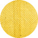 Round Solid Yellow Modern Rug, con1487yw