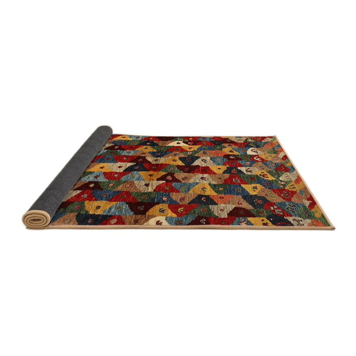 Thickness of Contemporary Saffron Red Modern Rug, con1488