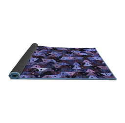 Sideview of Abstract Blue Contemporary Rug, con1488blu