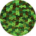 Machine Washable Abstract Green Contemporary Area Rugs, wshcon1488grn