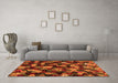 Machine Washable Abstract Orange Contemporary Area Rugs in a Living Room, wshcon1488org