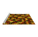 Sideview of Machine Washable Abstract Yellow Contemporary Rug, wshcon1488yw