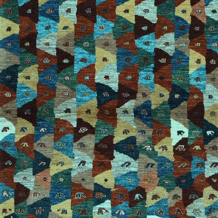 Machine Washable Abstract Light Blue Contemporary Rug, wshcon1488lblu