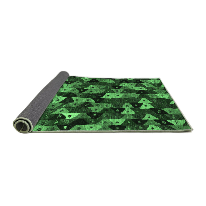 Sideview of Abstract Emerald Green Contemporary Rug, con1488emgrn