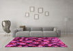 Machine Washable Abstract Pink Contemporary Rug in a Living Room, wshcon1488pnk