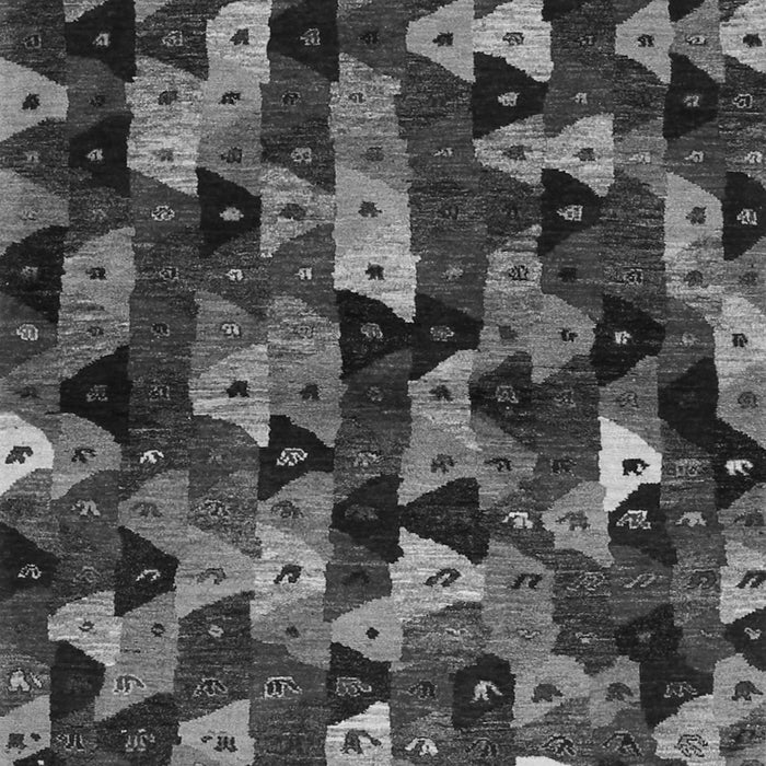 Serging Thickness of Machine Washable Abstract Gray Contemporary Rug, wshcon1488gry