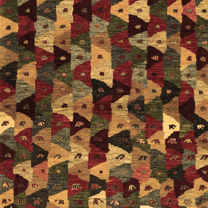Machine Washable Abstract Brown Contemporary Rug, wshcon1488brn