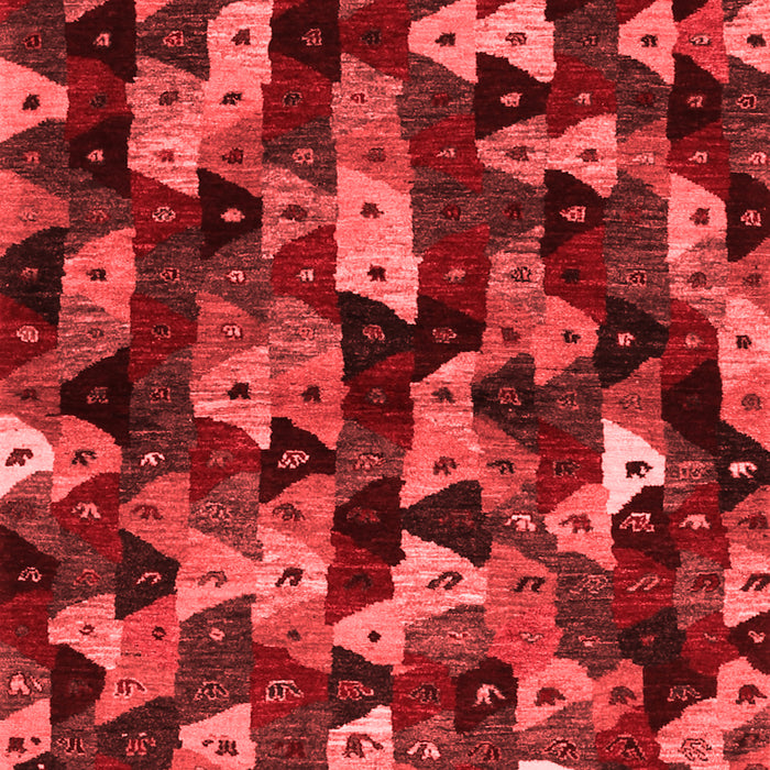 Machine Washable Abstract Red Contemporary Rug, wshcon1488red