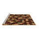 Sideview of Machine Washable Abstract Brown Contemporary Rug, wshcon1488brn