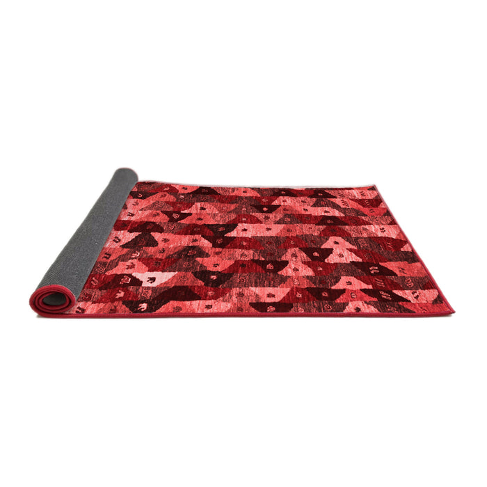 Abstract Red Contemporary Area Rugs