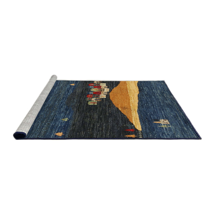 Serging Thickness of Machine Washable Contemporary Carbon Gray Rug, wshcon1489