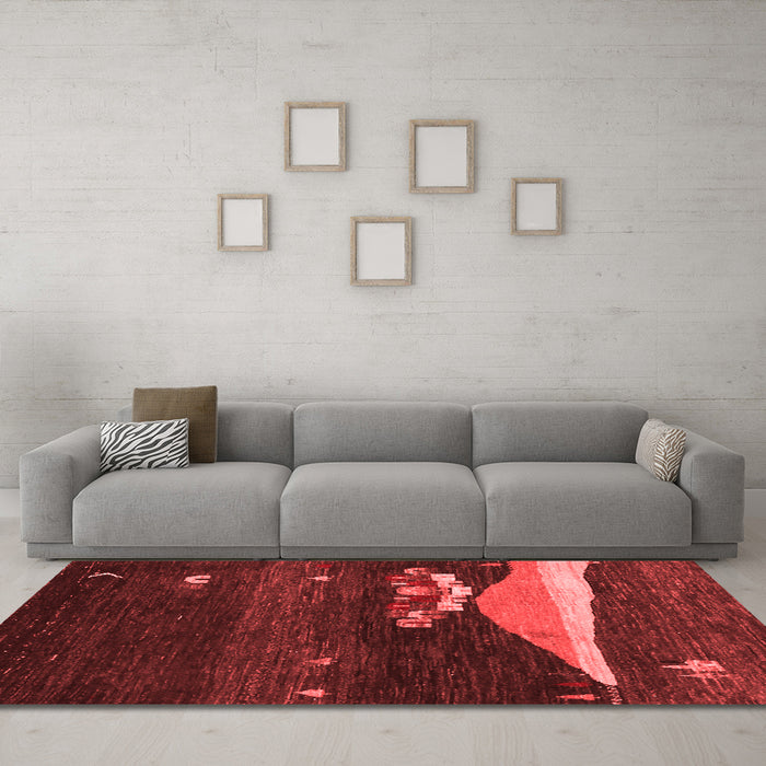 Contemporary Red Washable Rugs