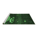 Sideview of Machine Washable Abstract Emerald Green Contemporary Area Rugs, wshcon1489emgrn