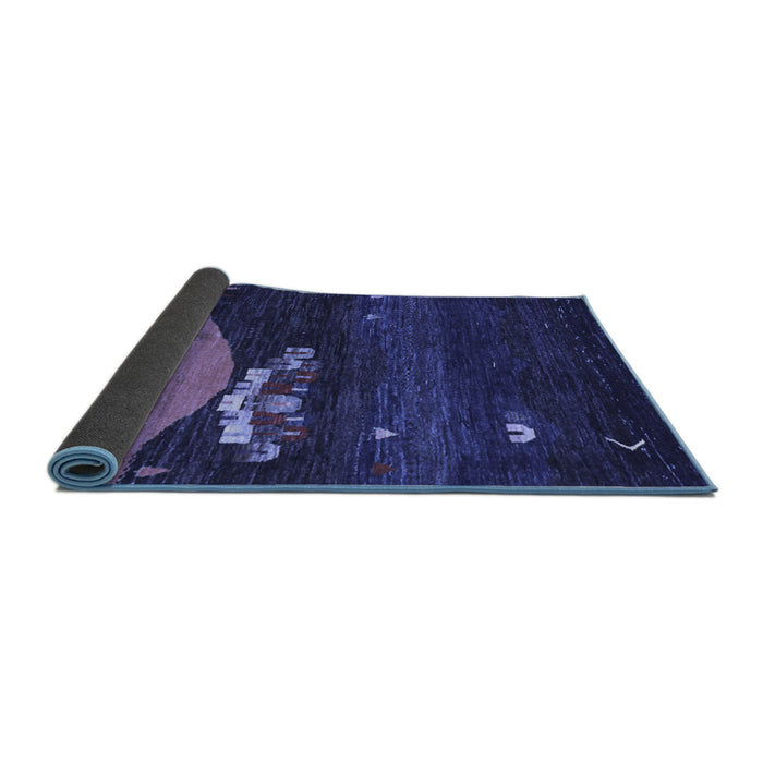 Sideview of Abstract Blue Contemporary Rug, con1489blu