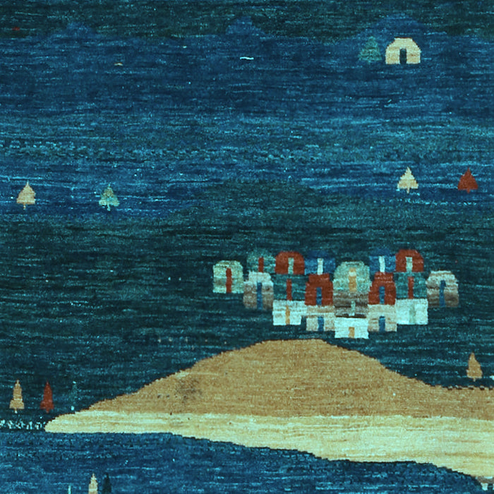 Abstract Light Blue Contemporary Rug, con1489lblu