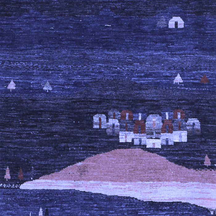 Abstract Blue Contemporary Rug, con1489blu