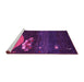 Sideview of Machine Washable Abstract Pink Contemporary Rug, wshcon1489pnk