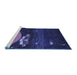 Sideview of Machine Washable Abstract Blue Contemporary Rug, wshcon1489blu