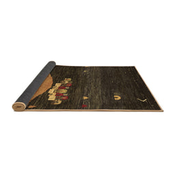 Sideview of Abstract Brown Contemporary Rug, con1489brn