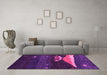 Machine Washable Abstract Pink Contemporary Rug in a Living Room, wshcon1489pnk