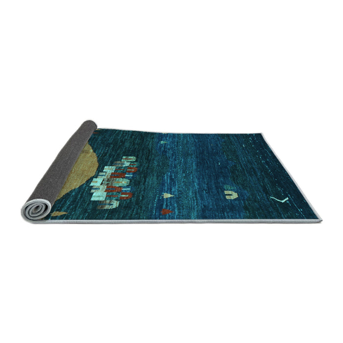 Sideview of Abstract Light Blue Contemporary Rug, con1489lblu