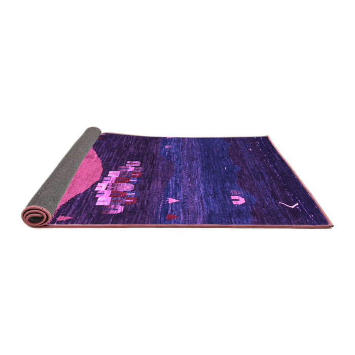 Sideview of Abstract Purple Contemporary Rug, con1489pur