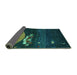 Sideview of Abstract Turquoise Contemporary Rug, con1489turq