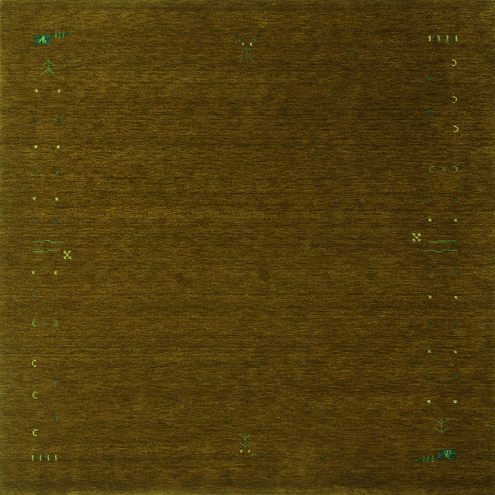 Serging Thickness of Abstract Green Contemporary Rug, con148grn