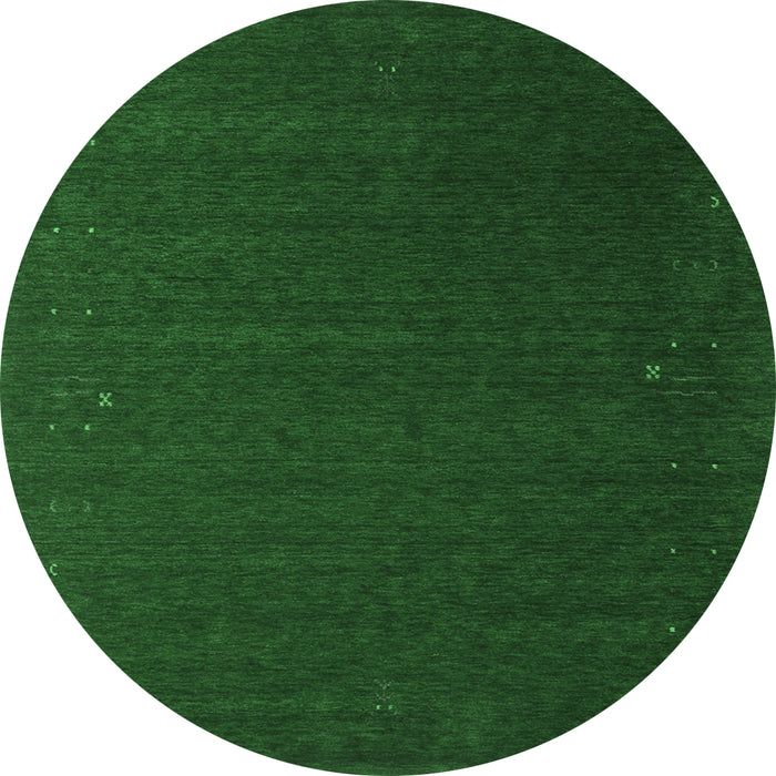 Round Abstract Emerald Green Contemporary Rug, con148emgrn