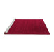 Sideview of Machine Washable Abstract Pink Contemporary Rug, wshcon148pnk