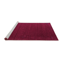 Sideview of Machine Washable Abstract Purple Contemporary Area Rugs, wshcon148pur