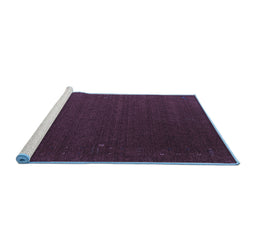 Sideview of Machine Washable Abstract Blue Contemporary Rug, wshcon148blu
