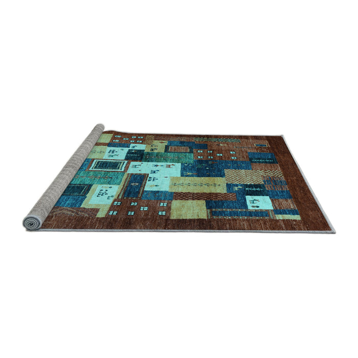 Sideview of Machine Washable Abstract Light Blue Contemporary Rug, wshcon1490lblu