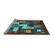 Sideview of Machine Washable Abstract Light Blue Contemporary Rug, wshcon1490lblu