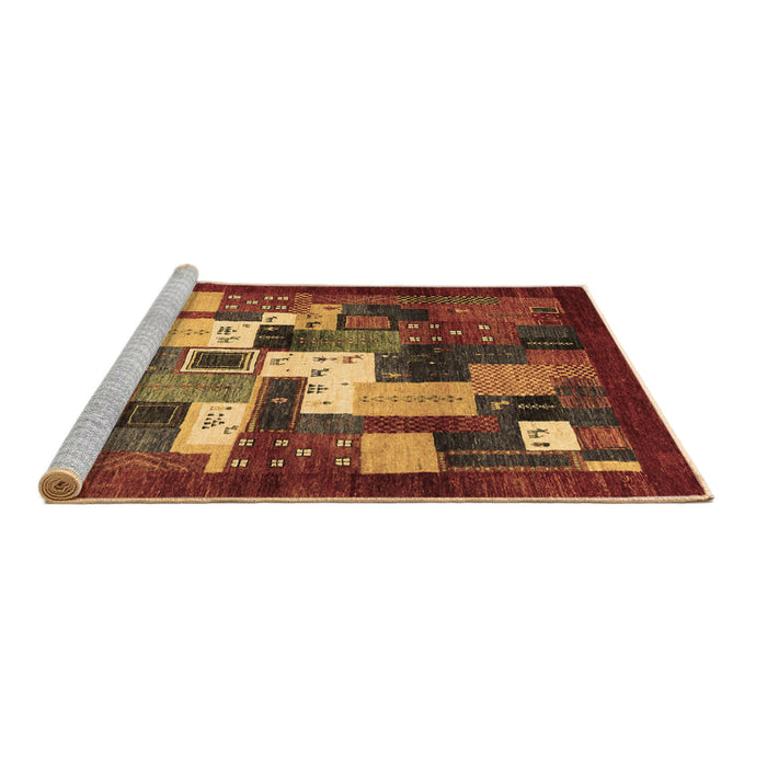 Sideview of Machine Washable Abstract Brown Contemporary Rug, wshcon1490brn