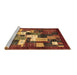 Sideview of Machine Washable Abstract Brown Contemporary Rug, wshcon1490brn