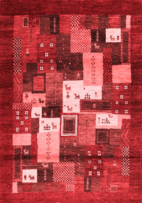 Abstract Red Contemporary Rug, con1490red