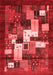 Abstract Red Contemporary Area Rugs