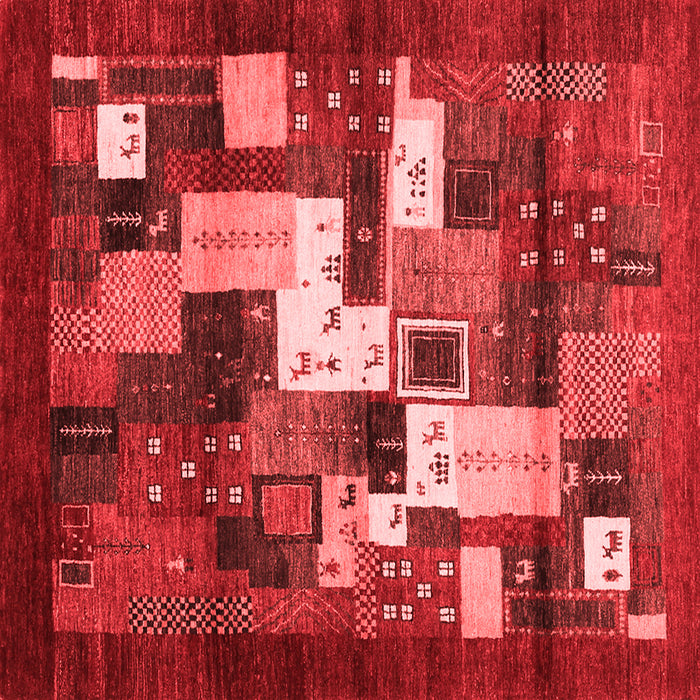 Machine Washable Abstract Red Contemporary Rug, wshcon1490red