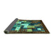 Sideview of Abstract Turquoise Contemporary Rug, con1490turq