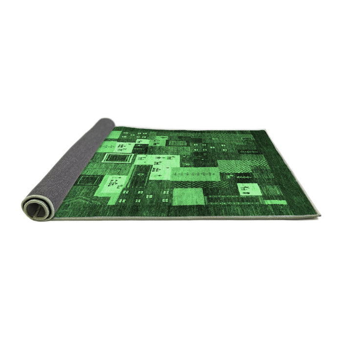 Sideview of Abstract Emerald Green Contemporary Rug, con1490emgrn