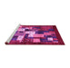 Sideview of Machine Washable Abstract Pink Contemporary Rug, wshcon1490pnk